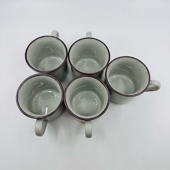 VTG Stoneware Set Cream Speckled 6 Bakers 5 Mugs Vintage Serveware Bakeware 11Pc - Picture 15 of 15